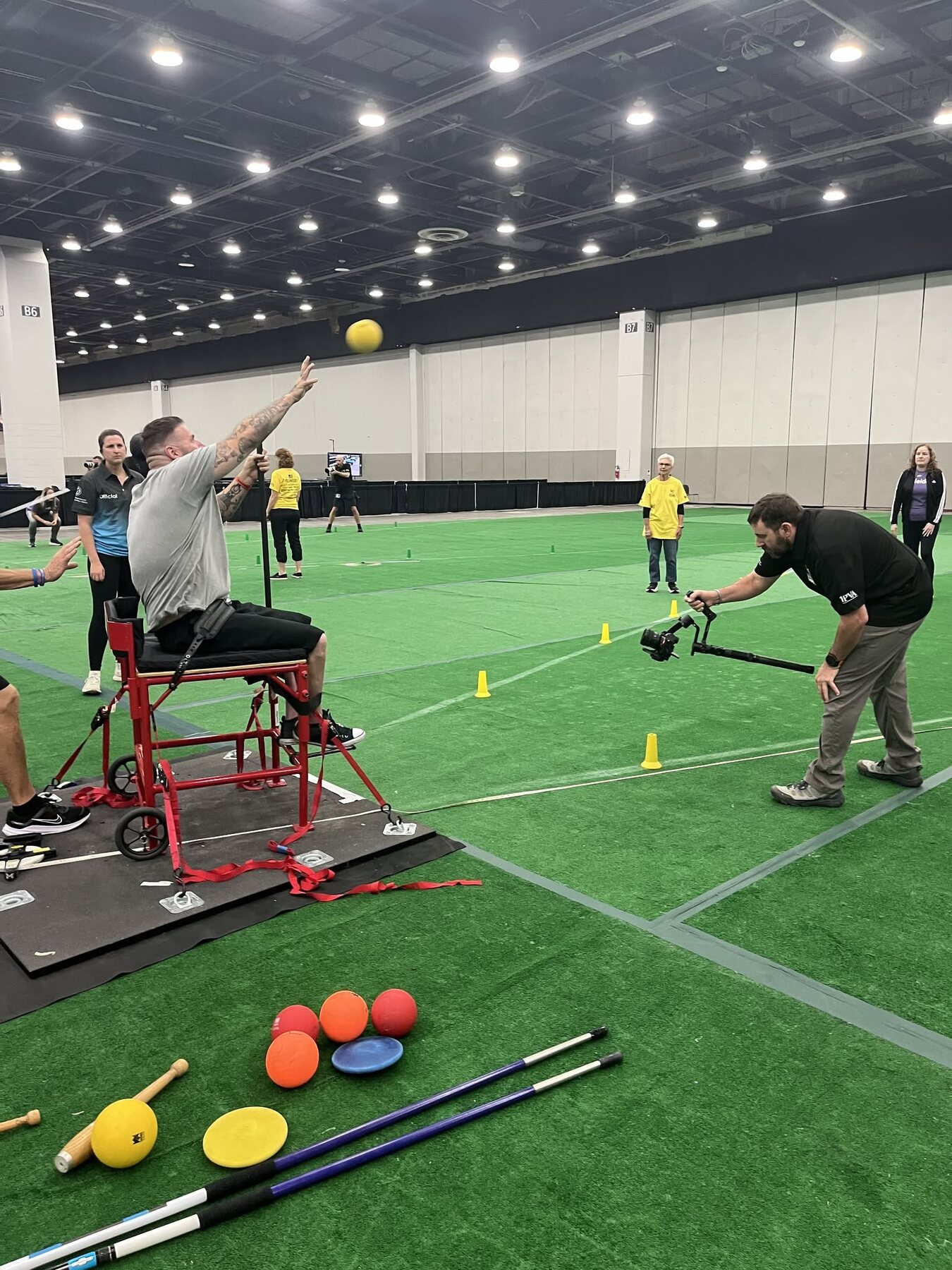Adaptive field event at the National Veterans Wheelchair Games