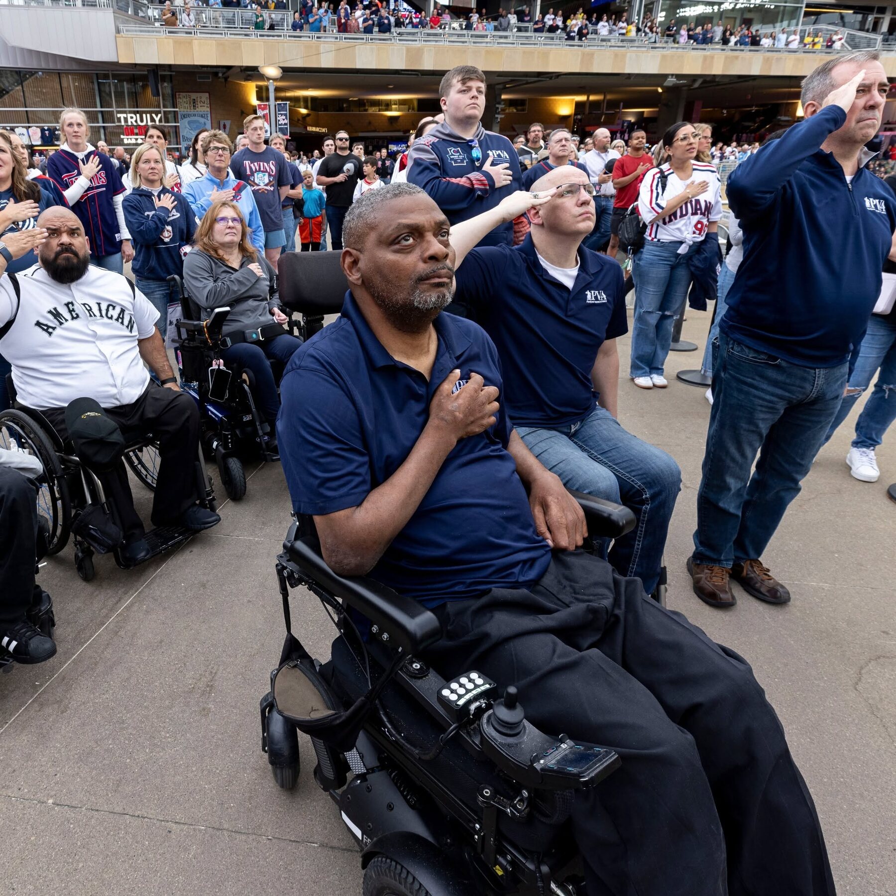 PVACF members and supporters gathered at a community sporting event